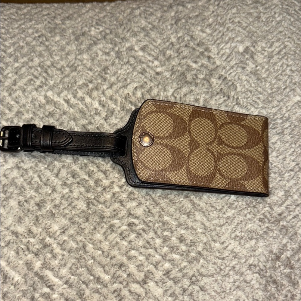 Coach Brown Monogram Luggage Tag